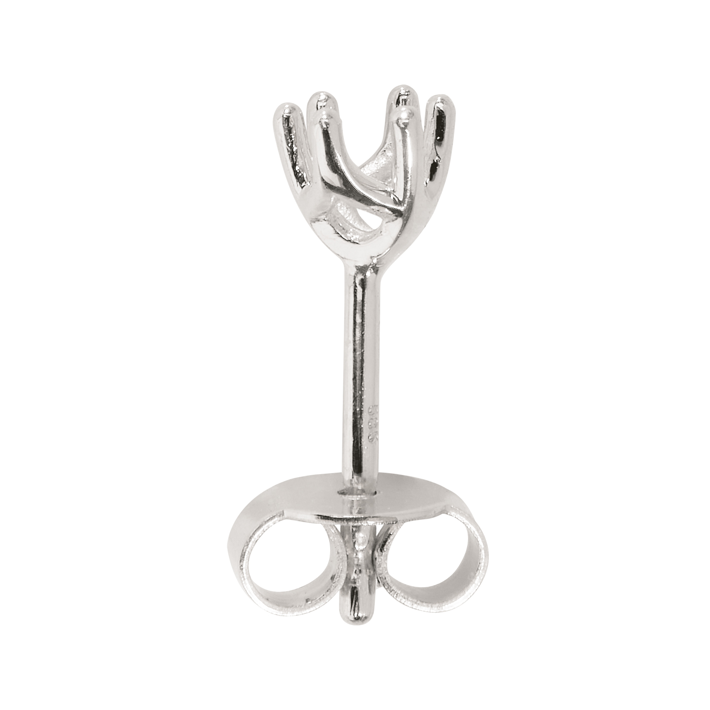 Chaton-Ohrstecker, 585WG, Stein-ø 3,4 mm, 6 Krappen, konisch - 1 Paar Chaton-Ohrstecker, 585WG, Stein-ø 3,4 mm, 6 Krappen, konisch - 1 Paar