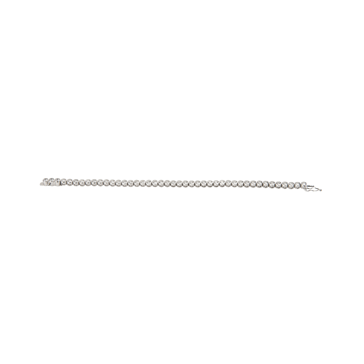 Armband, 925 Ag rhodiniert, Länge 19 cm, Zirkonia weiß - 1 Stück