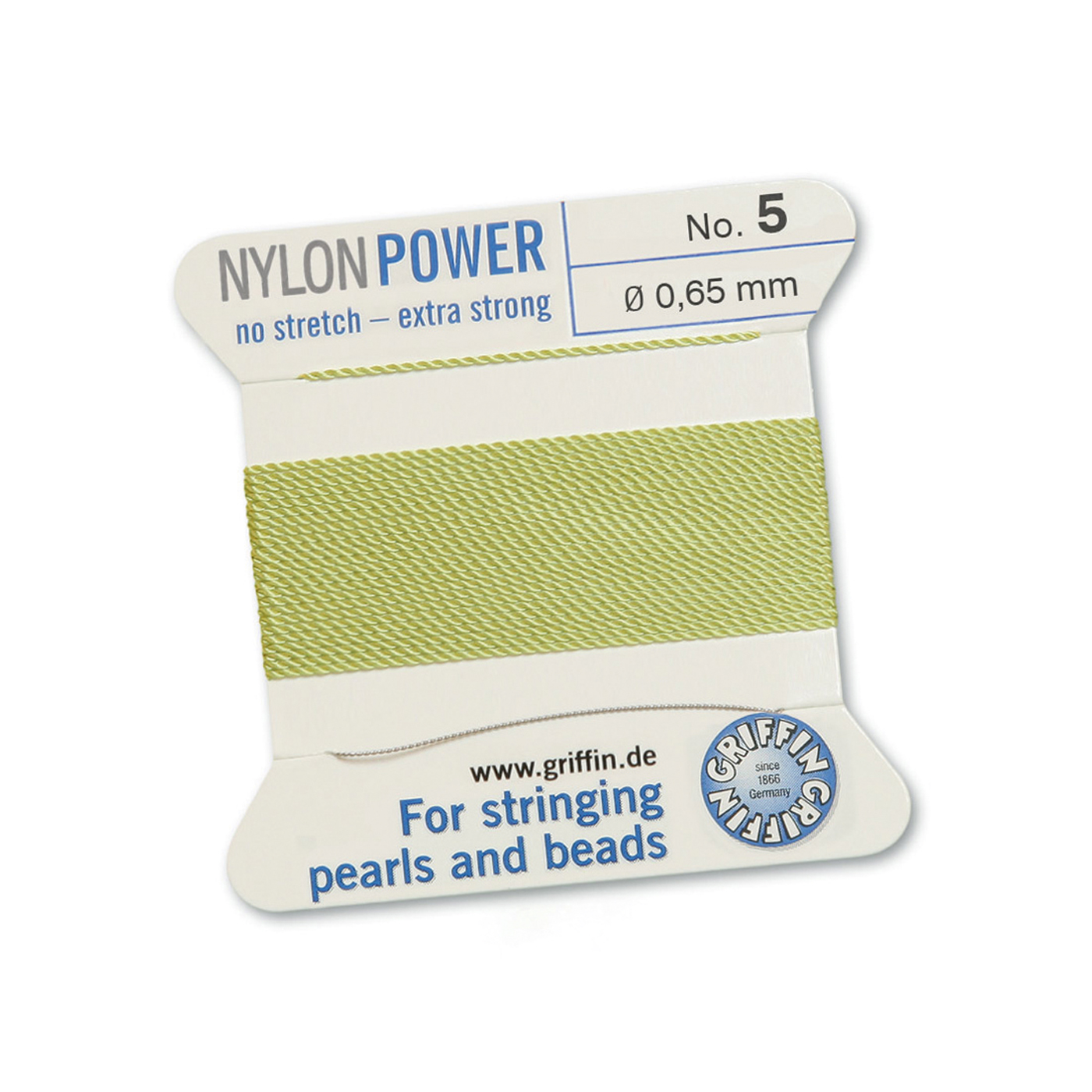 Bead Cord NylonPower Perlseide, jadegrün, Nr. 5 - 2 m