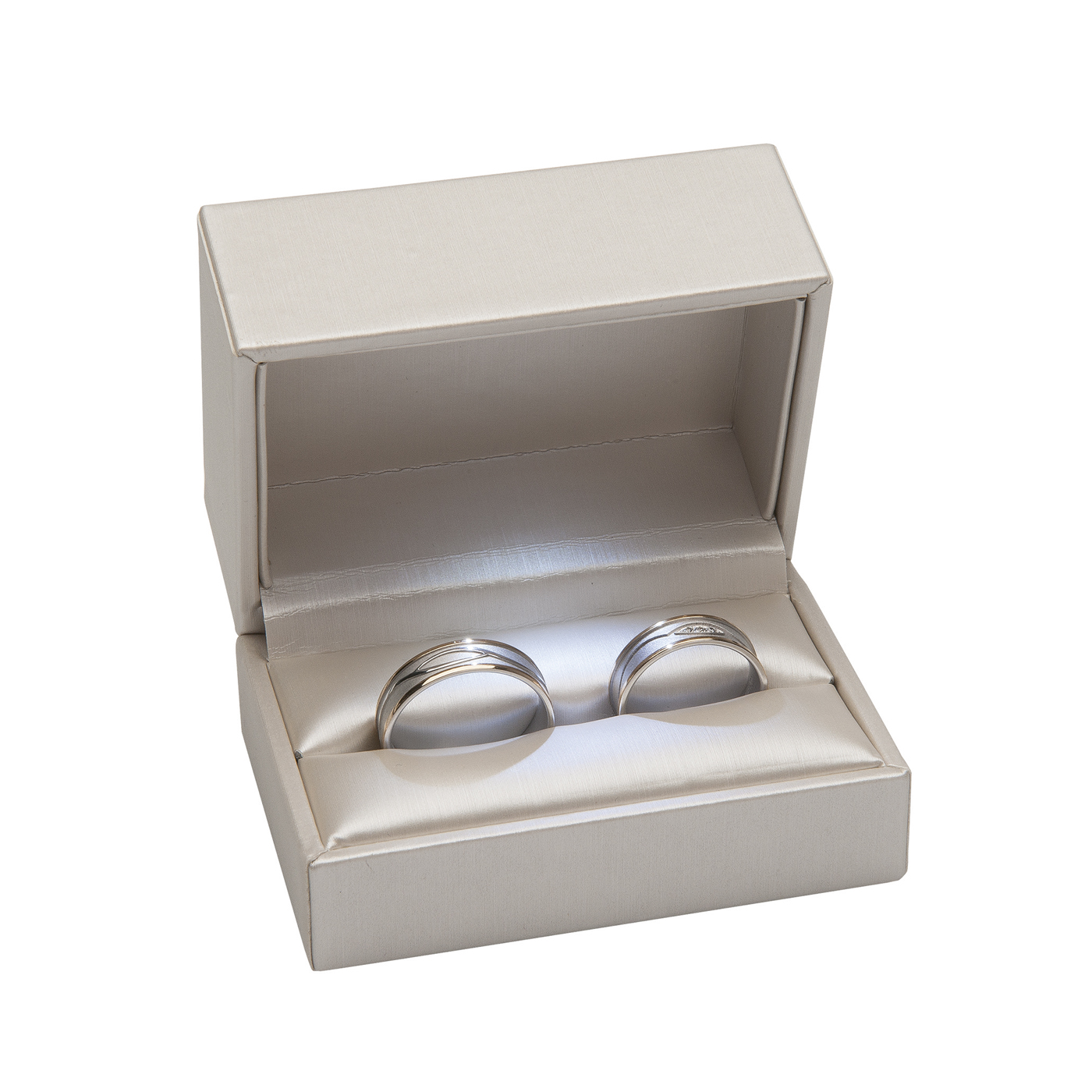 Jewellery Packaging "Brilliant",w/ LED,Creme,80 x 55 x 48 mm - 1 piece