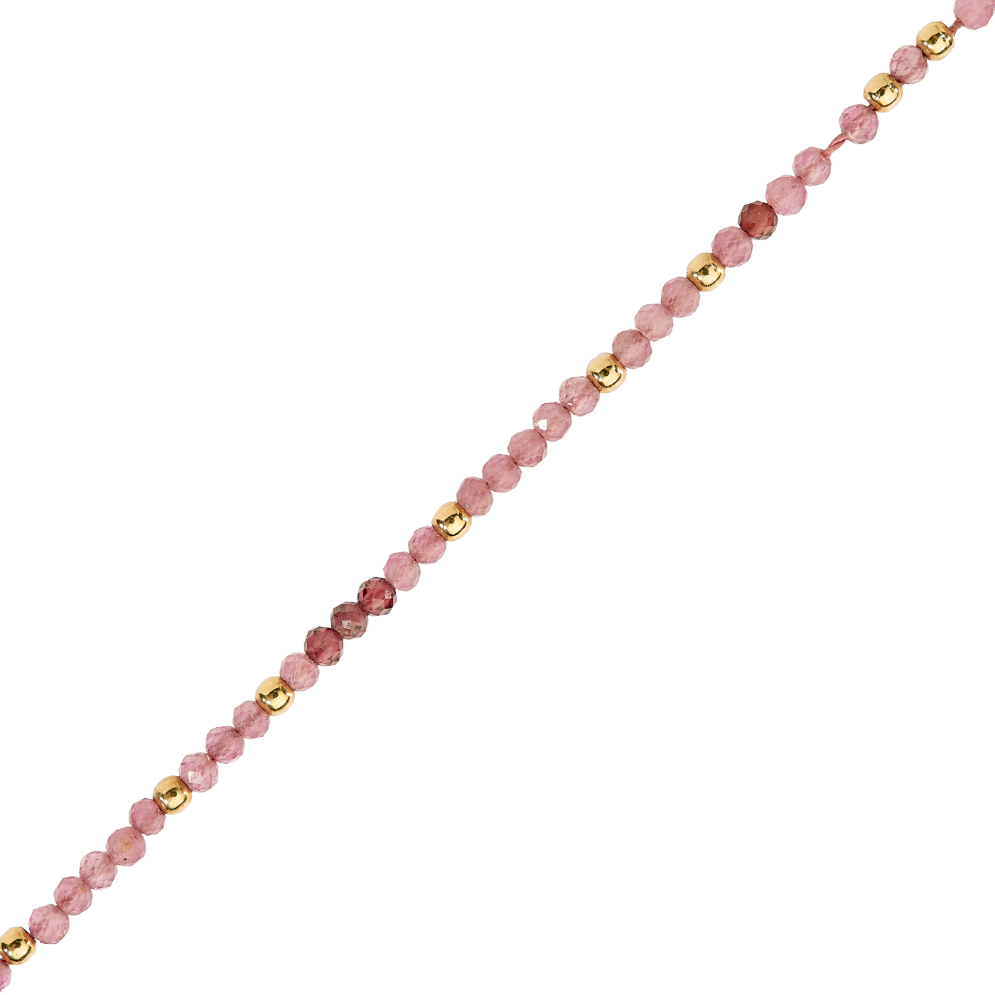 Armband, Flechtkordel, 19 cm, Messing verg., Turmalin ø2,3mm - 1 Stück