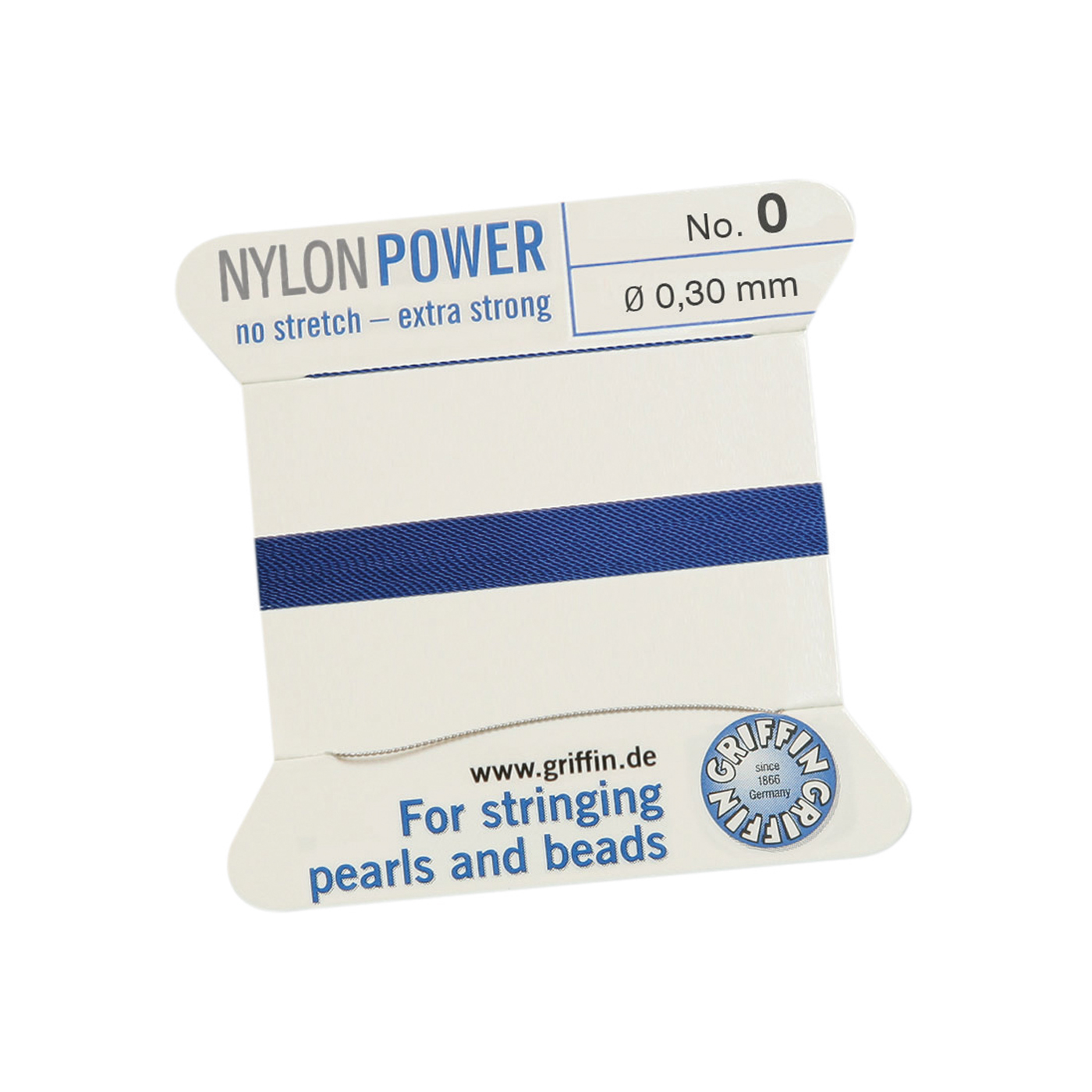 Bead Cord NylonPower Perlseide, dunkelblau, Nr. 0 - 2 m