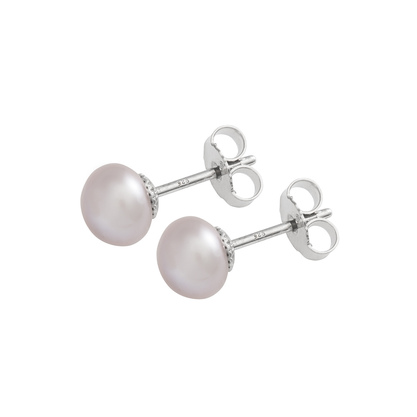 Earrings Freshwater Pearls Natural, 925Ag, Pearl-ø 7-8 mm - 1 pair