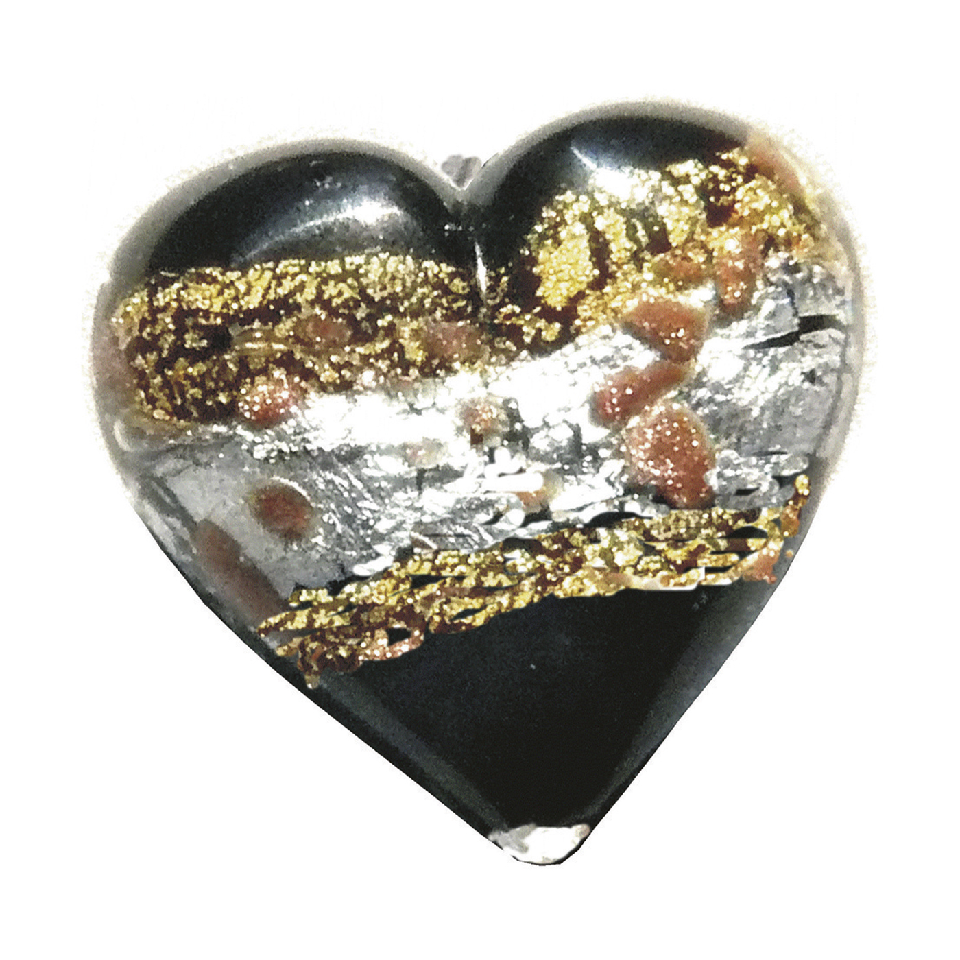 Changeable Clasp, Heart, Murano Glass, Sigola, 25 mm - 1 piece