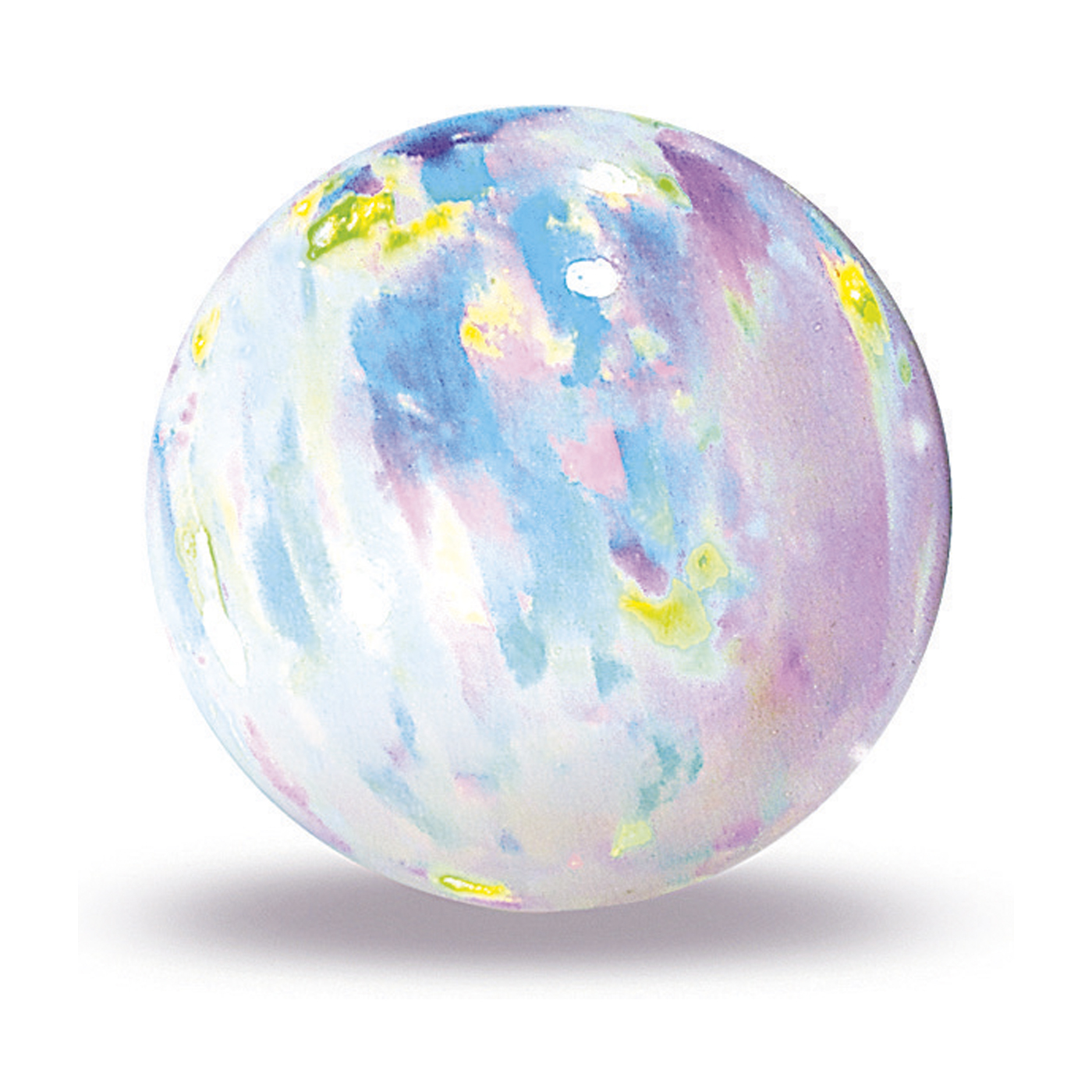Opal Imitation Ball, White, ø 4 mm, Spot Drilled - 1 piece
