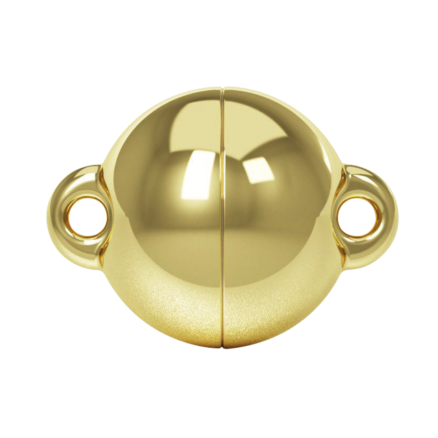 PowerSilver Magnetic Clasp,Ball,925Ag Gold-Pl.Polished,ø 6mm - 1 piece