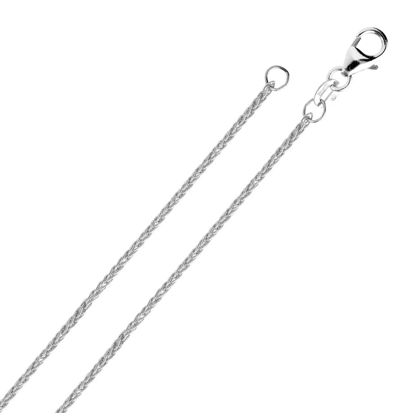 Plait Chain, 925Ag, 1.3 mm, 42 cm - 1 piece