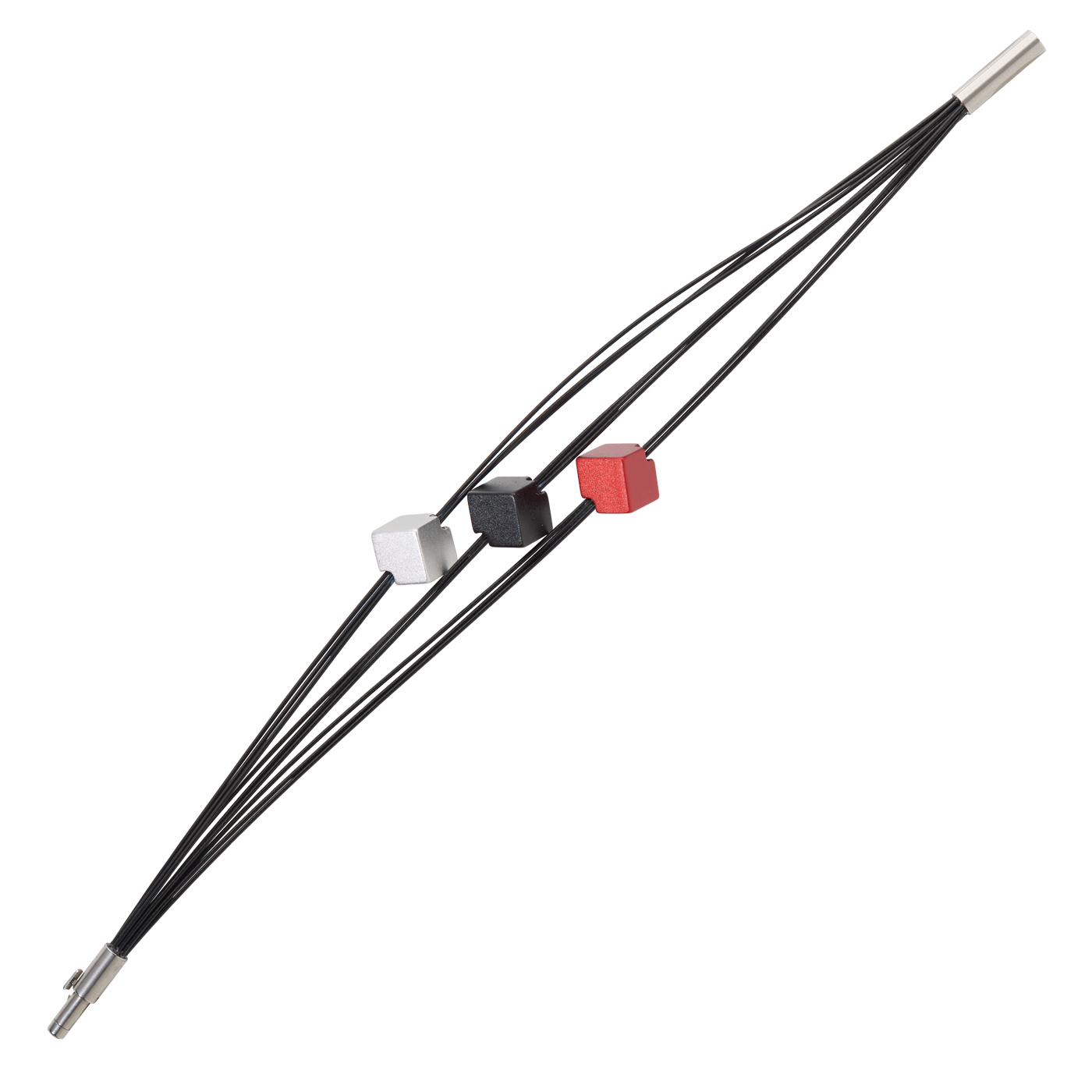 Armreif, ES-schw.,3-rhg, 18,5 cm,elox. Alu-Würfel, DPC - 1 Stück