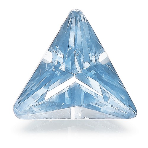 Zirconia, Triangular, Aquamarine Blue, Faceted, 5.00 mm - 5 pieces