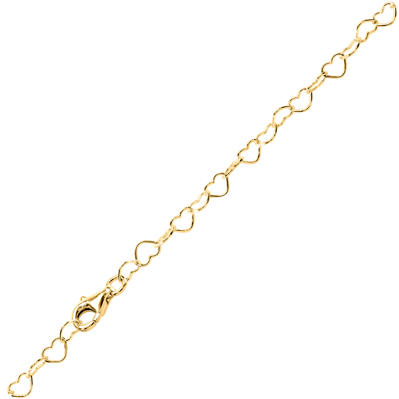 Herzkette, 925 Ag rosé vergoldet, 5,50 x 4,40 mm, 45 cm - 1 Stück