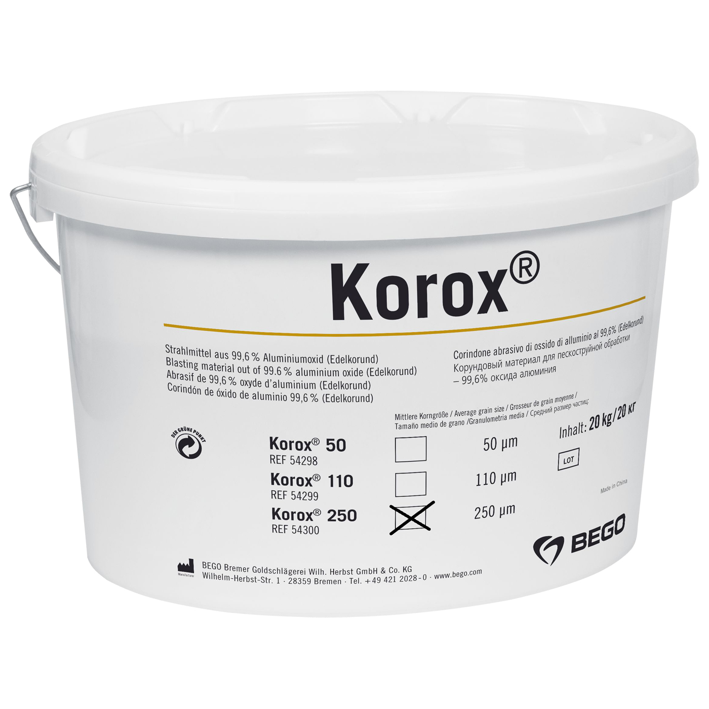 Bego Korox Edelkorund, 250 µm - 20 kg