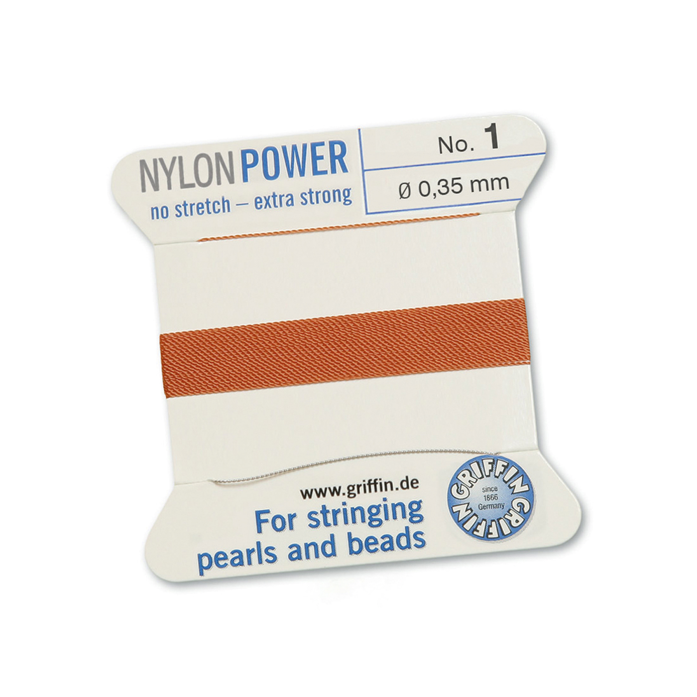 Bead Cord NylonPower Perlseide, karneol, Nr. 1 - 2 m