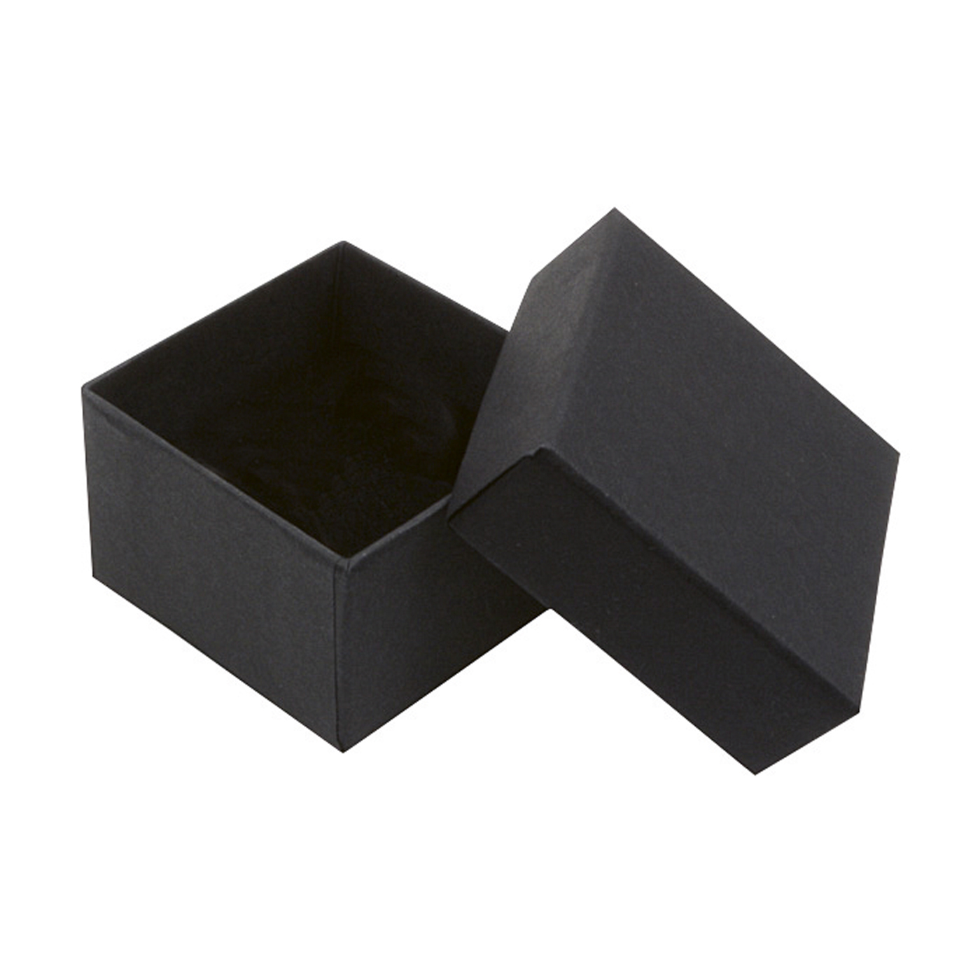 Schmucketui "Boston Eco", schwarz, 65 x 65 x 25 mm - 1 Stück Schmucketui "Boston Eco", schwarz, 65 x 65 x 25 mm - 1 Stück