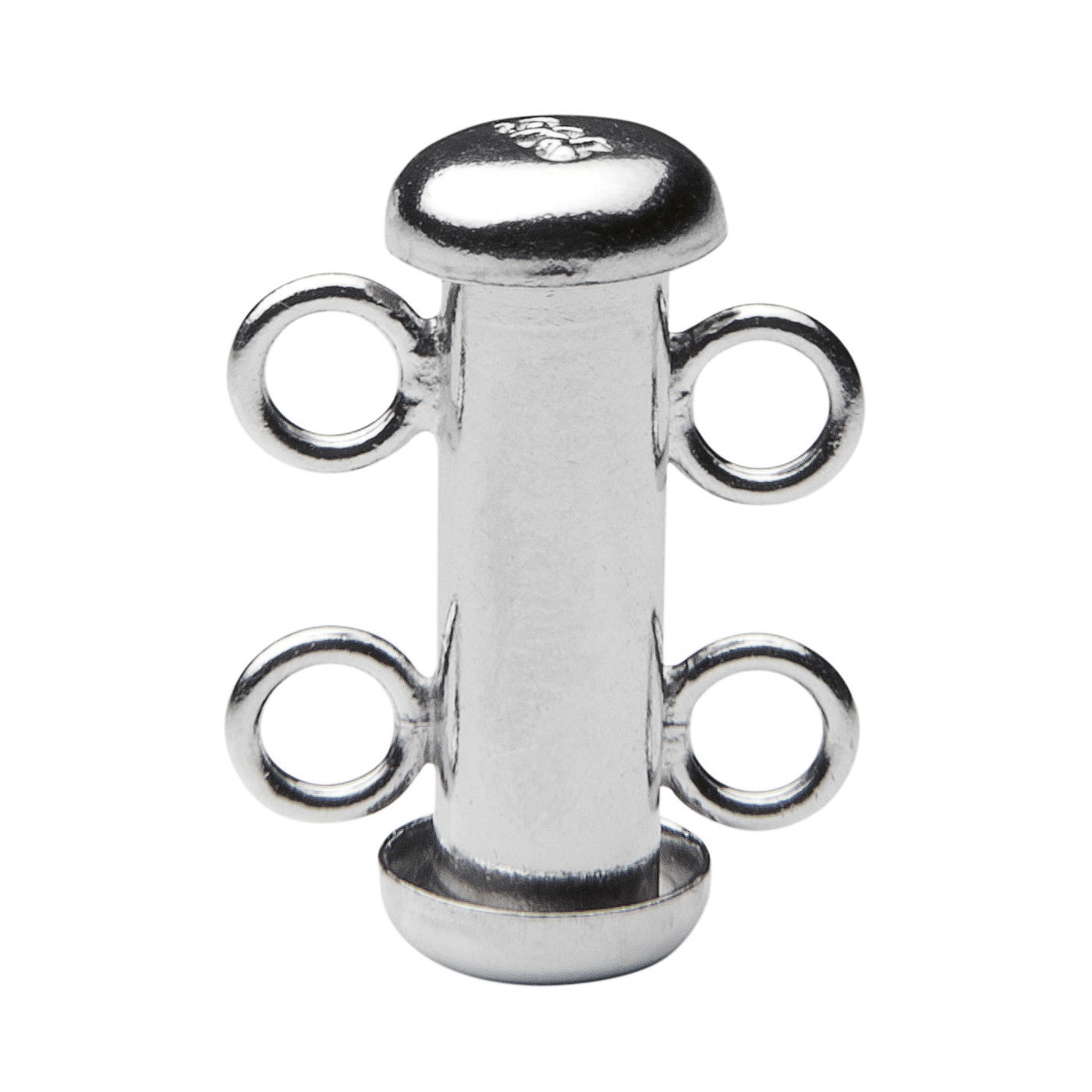 Schließe, 925 Ag, 2-reihig, 15 mm - 1 Stück Schließe, 925 Ag, 2-reihig, 15 mm - 1 Stück