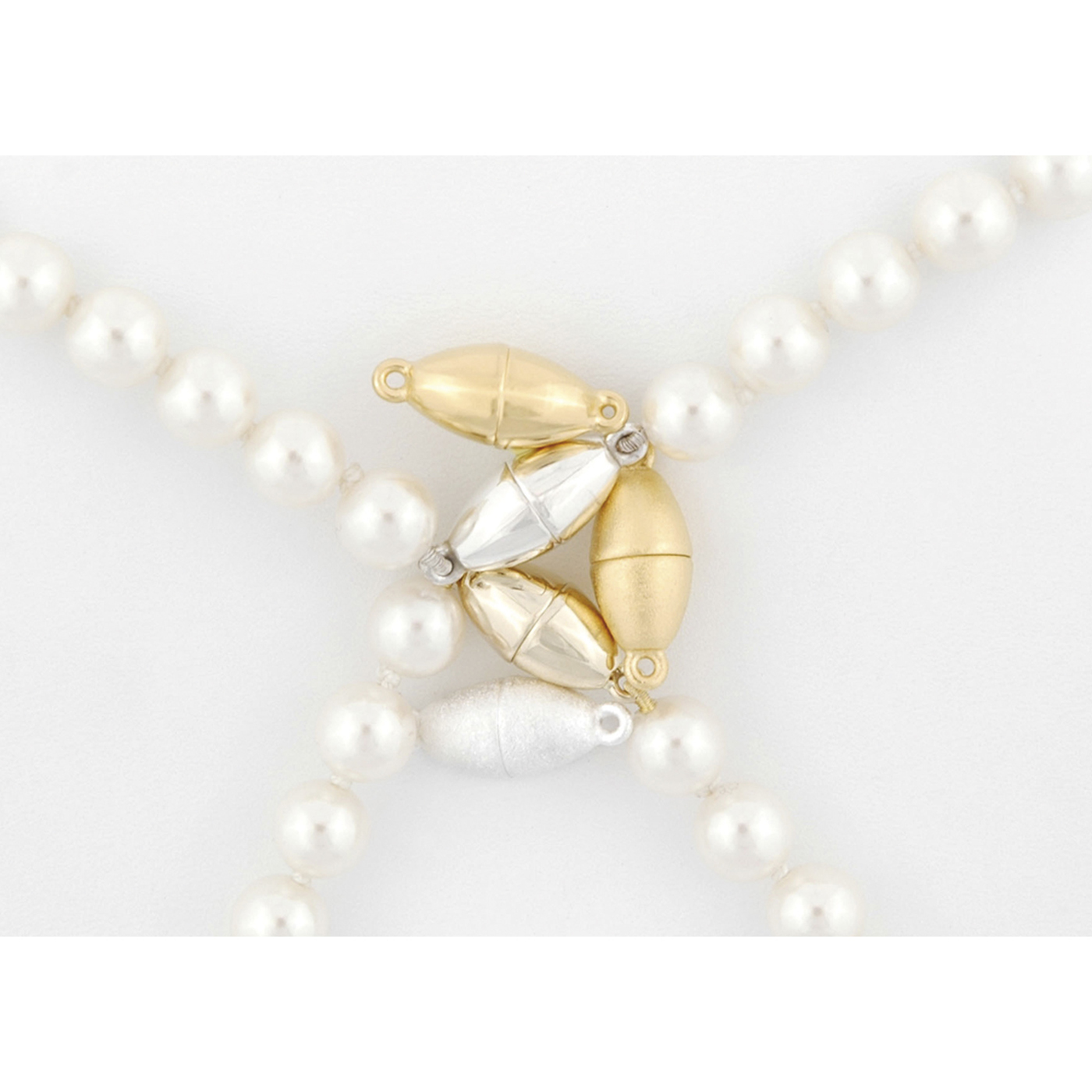 Magnetic Clasp, Olive, 925Ag Gold-Plated Polished, ø 6.5 mm - 1 piece