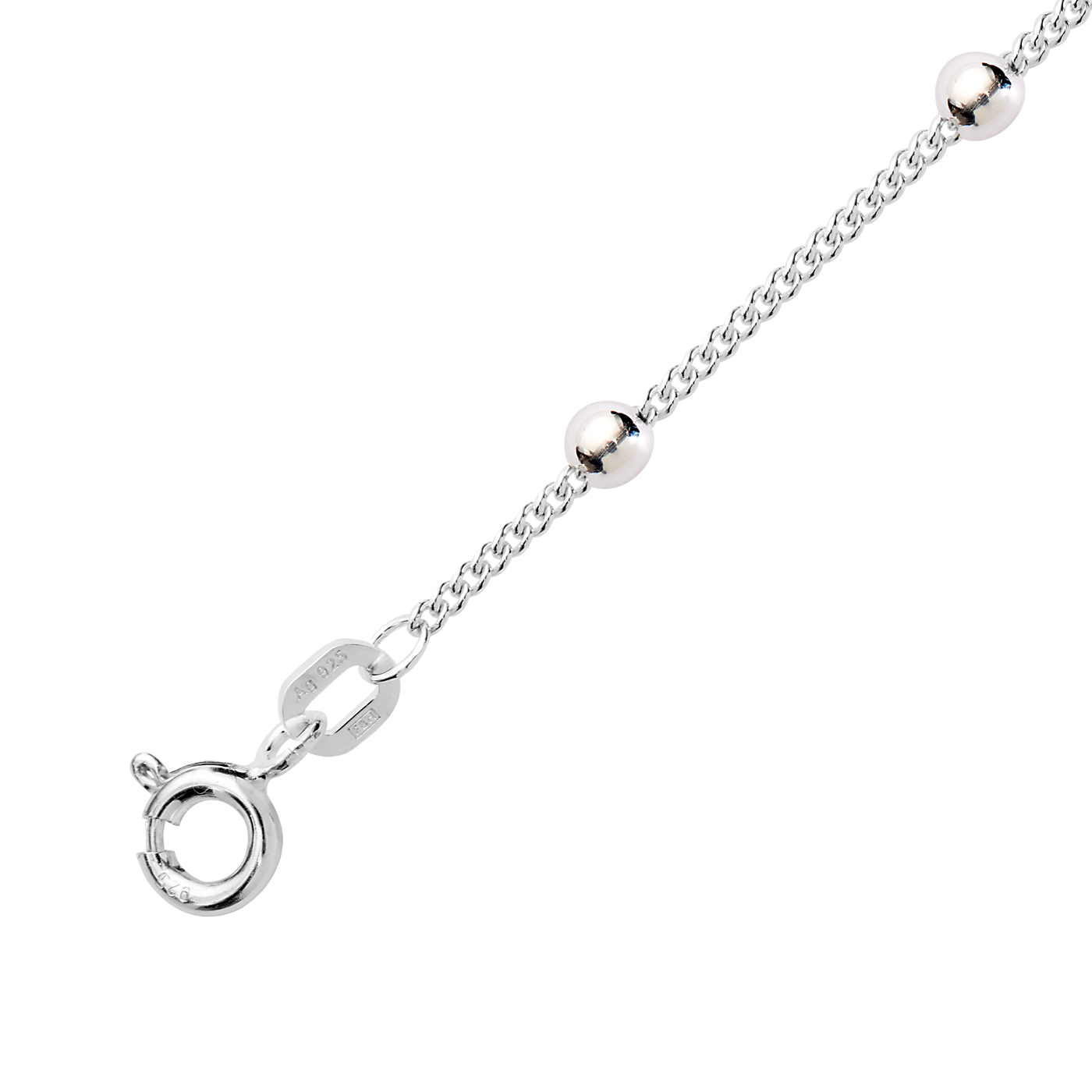 Fußkette Panzergliederung, 925 Ag, 1,40 mm, 25 cm - 1 Stück Fußkette Panzergliederung, 925 Ag, 1,40 mm, 25 cm - 1 Stück