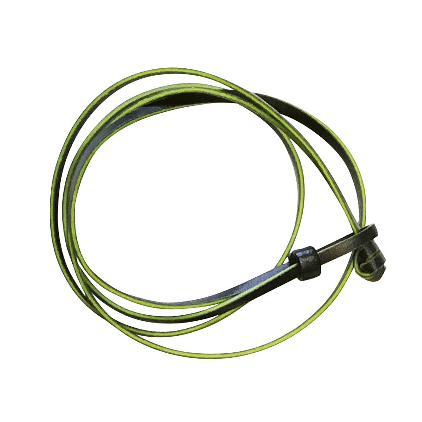 SK-Lederarmband, schwarz-apfelgrün, Länge 40 cm - 1 Stück