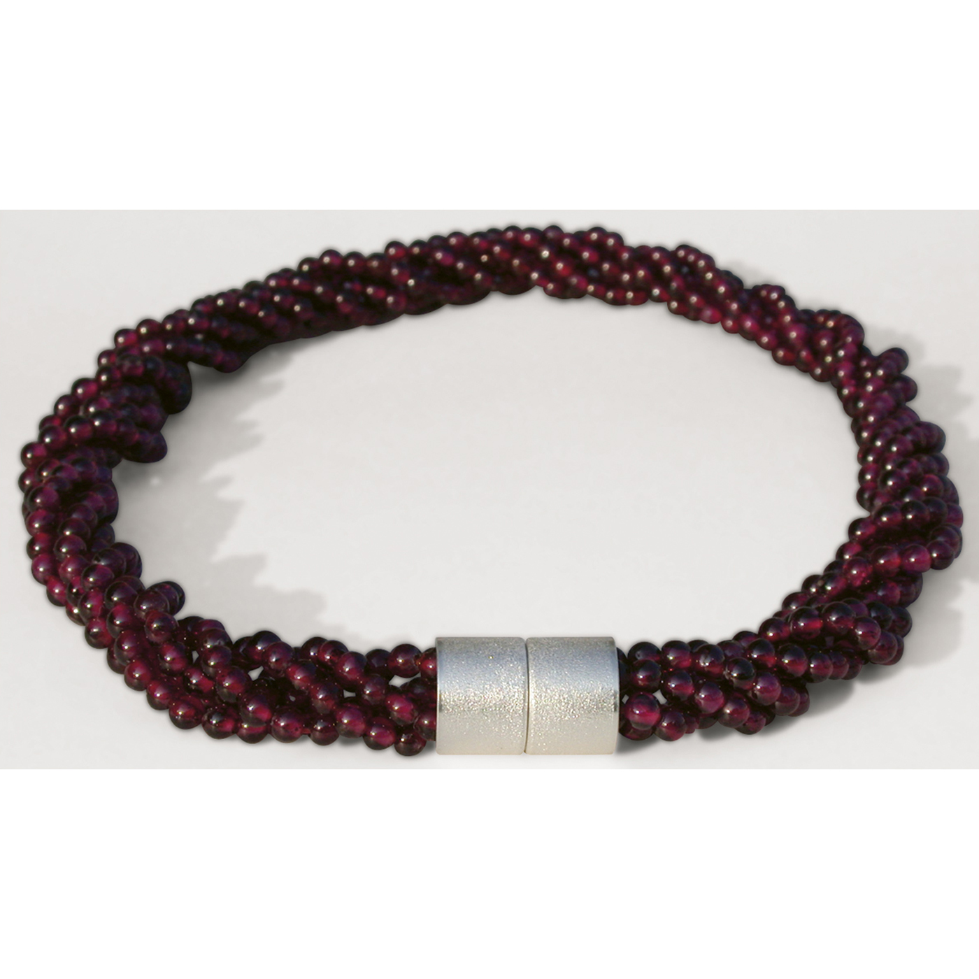 Magnetic Clasp Multi-Row, Cylinder, 925Ag Matt, ø 11 mm - 1 piece