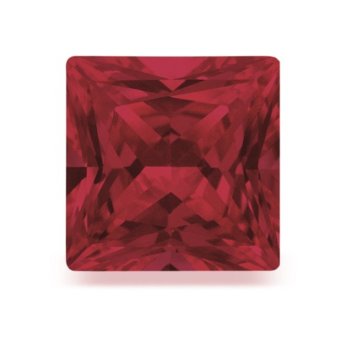 Ruby, Synthetic, Carré, Dark Red, Faceted, 3.00 x 3.00 mm - 1 piece