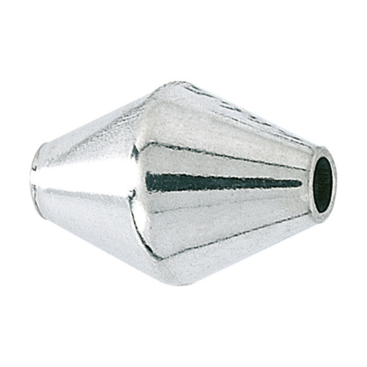 Zwischenteil, Doppelkegel, 925 Ag, ø 6 x 9 mm, poliert - 1 Stück
