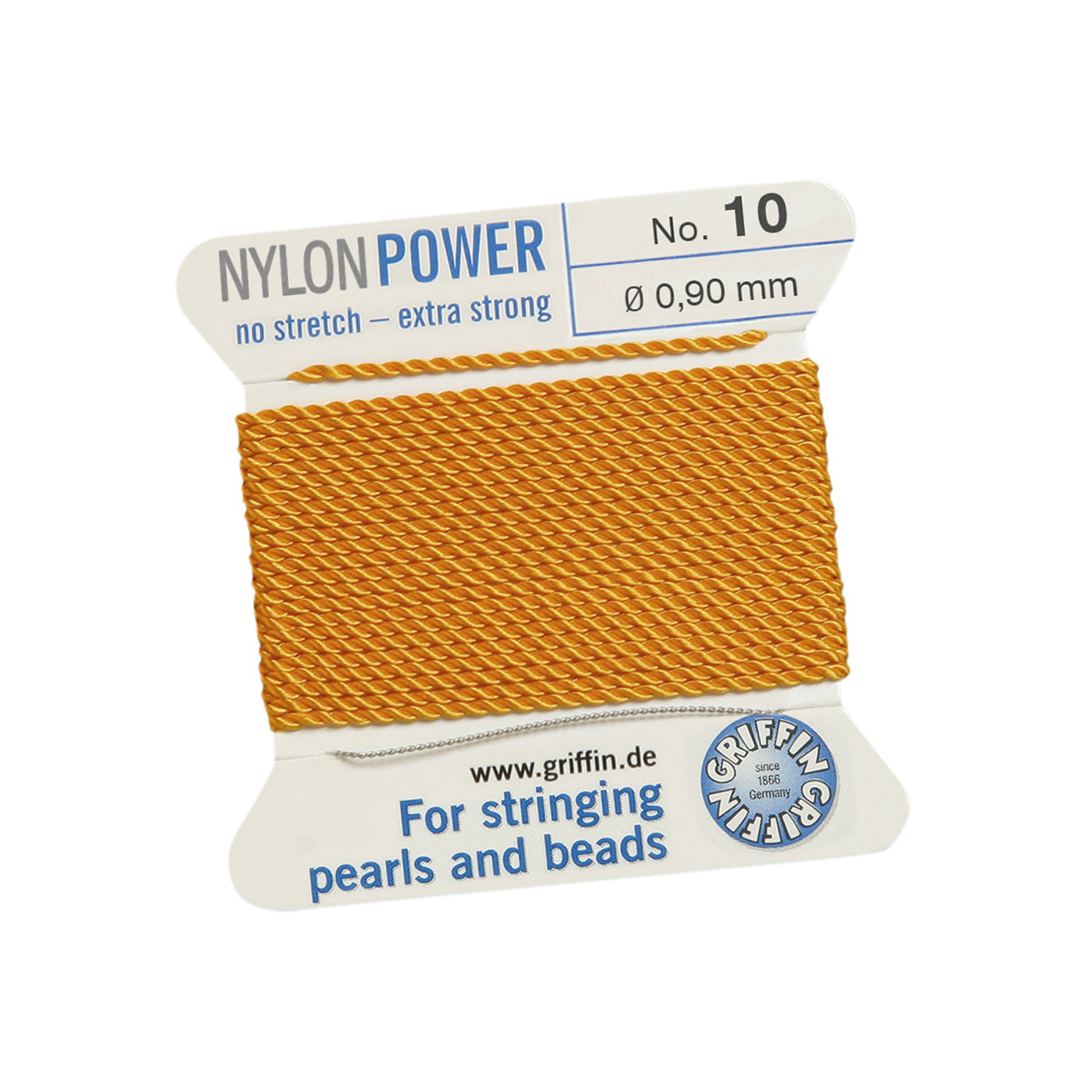 Bead Cord NylonPower, Dark Yellow, No. 10 - 2 m