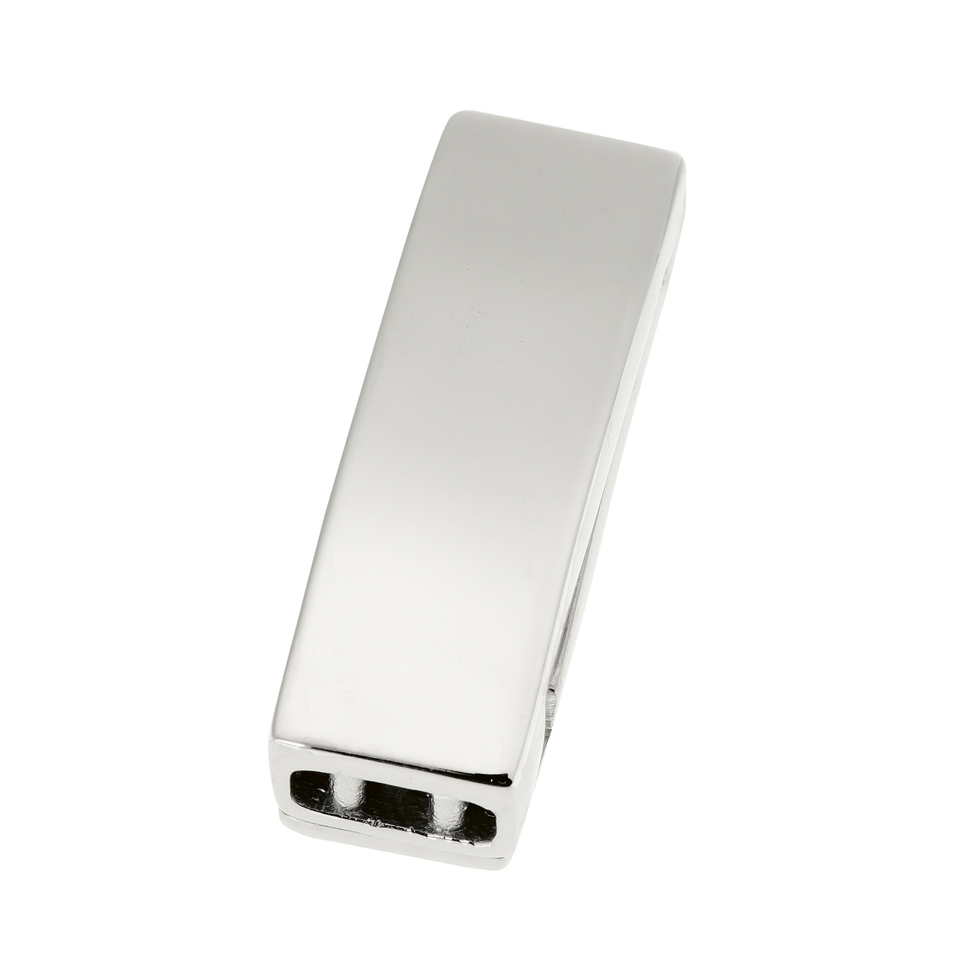 Slide Magnetic Clasp, Square, 925Ag Rhod.-Plated,7.7x23.3 mm - 1 piece