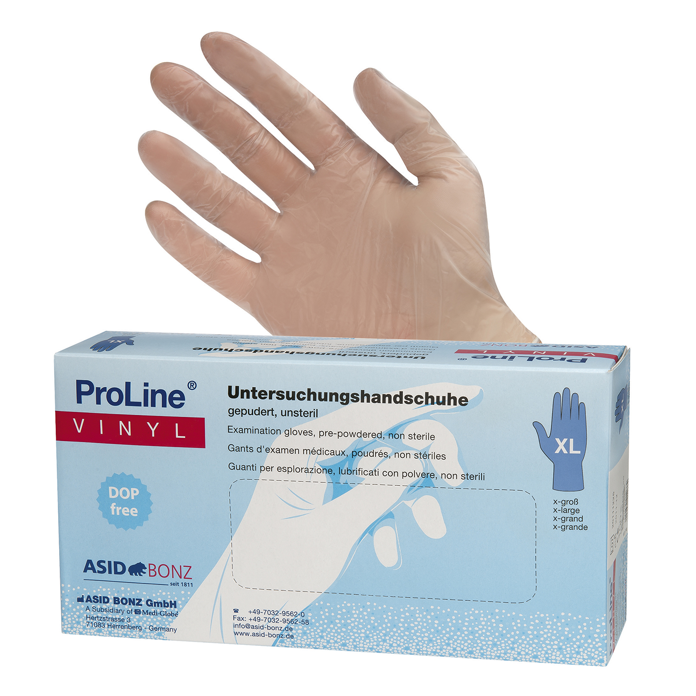 ProLine Vinyl Gloves, Size XL, Powdered - 100 pieces