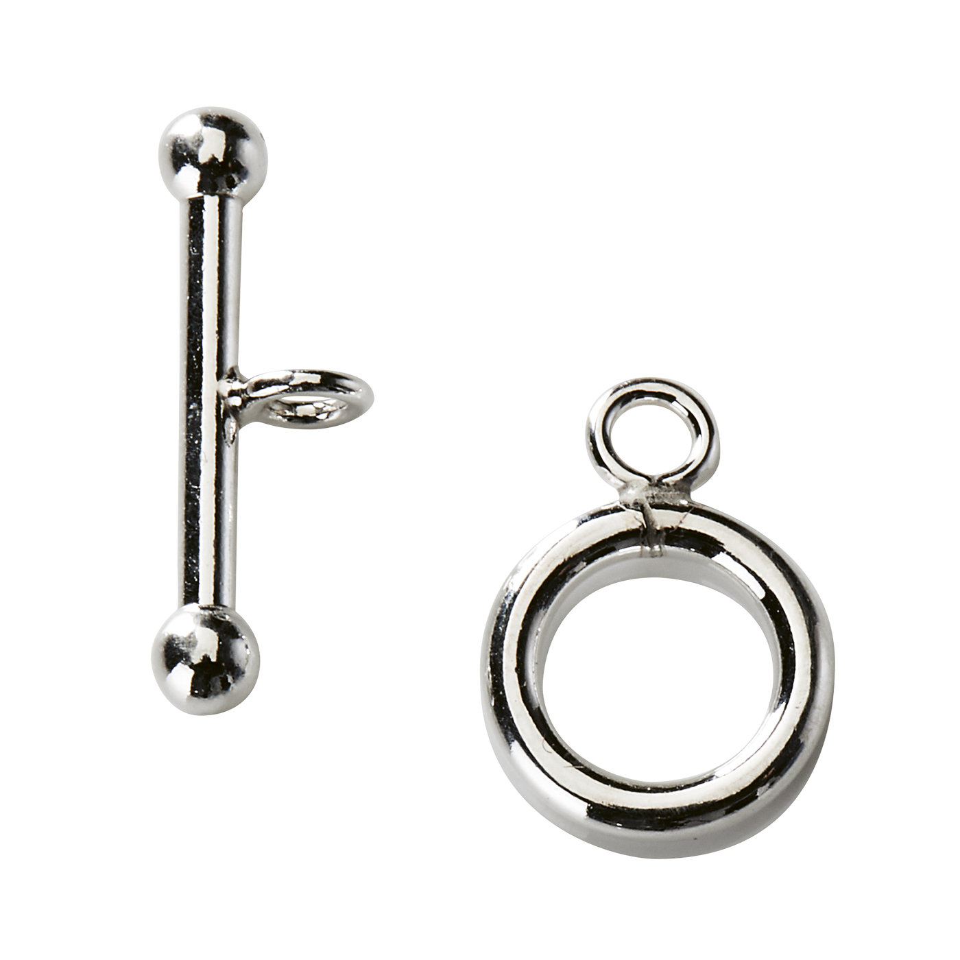 Knebelverschluss, 925 Ag, ø 8,7 mm, geschlossene Ösen - 1 Stück Knebelverschluss, 925 Ag, ø 8,7 mm, geschlossene Ösen - 1 Stück
