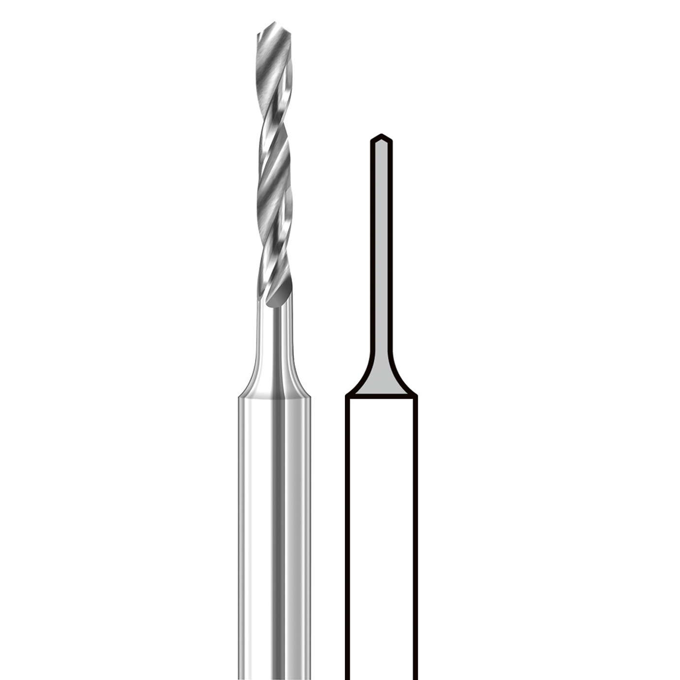 TC Spiral Drill, Fig. 4203S, ø 0.6 mm - 2 pieces