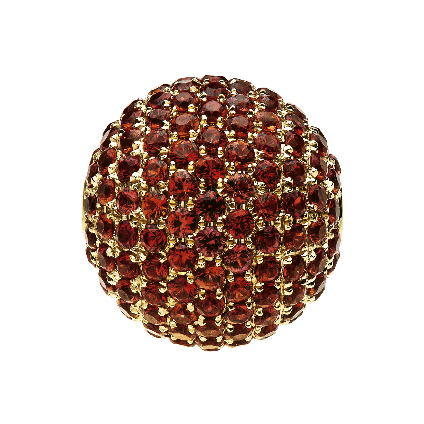 Changeable Clasp, Ball, 750G, ø 15 mm, with Sapphires Orange - 1 piece
