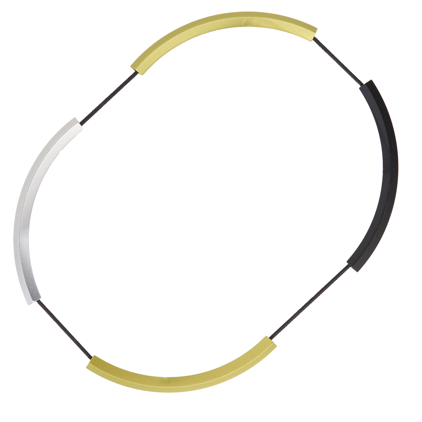 Armreif, elox.Alu, 18 cm, silber-lemon-schwarz, Stretch - 1 Stück