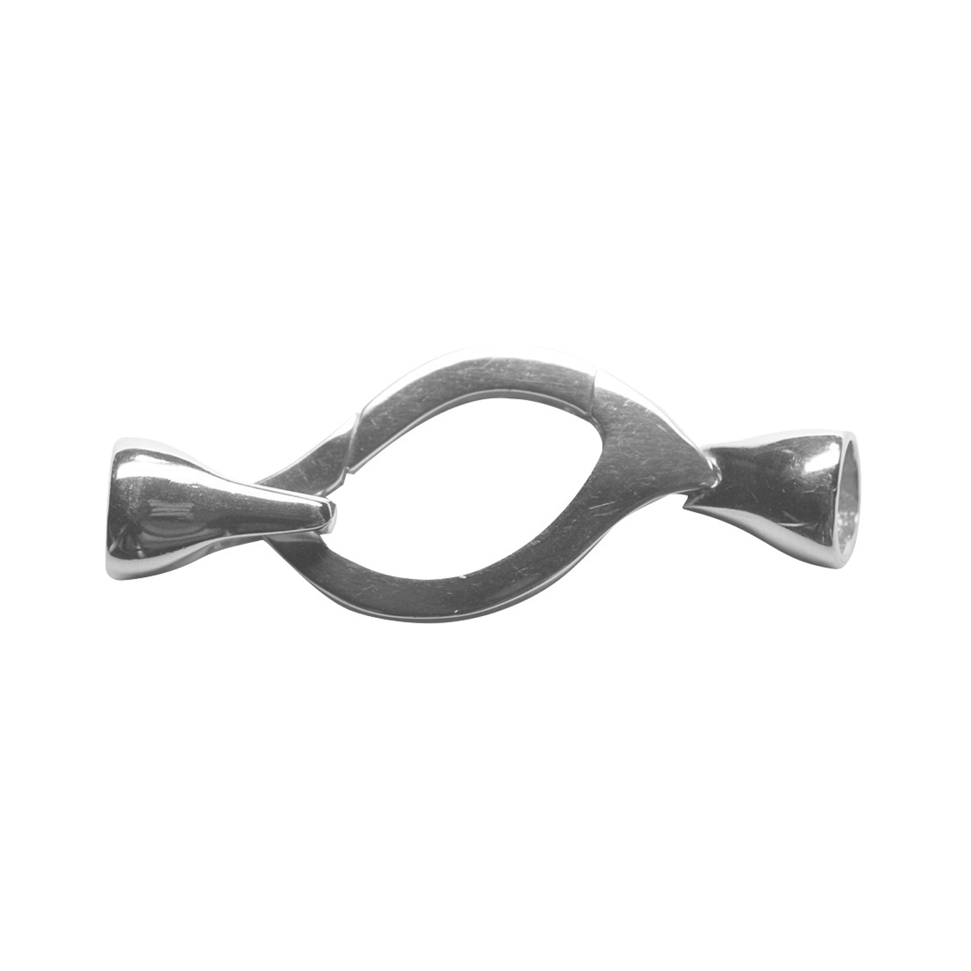 Karabiner, 925 Ag, 22 mm, mit Endkappen - 1 Stück
