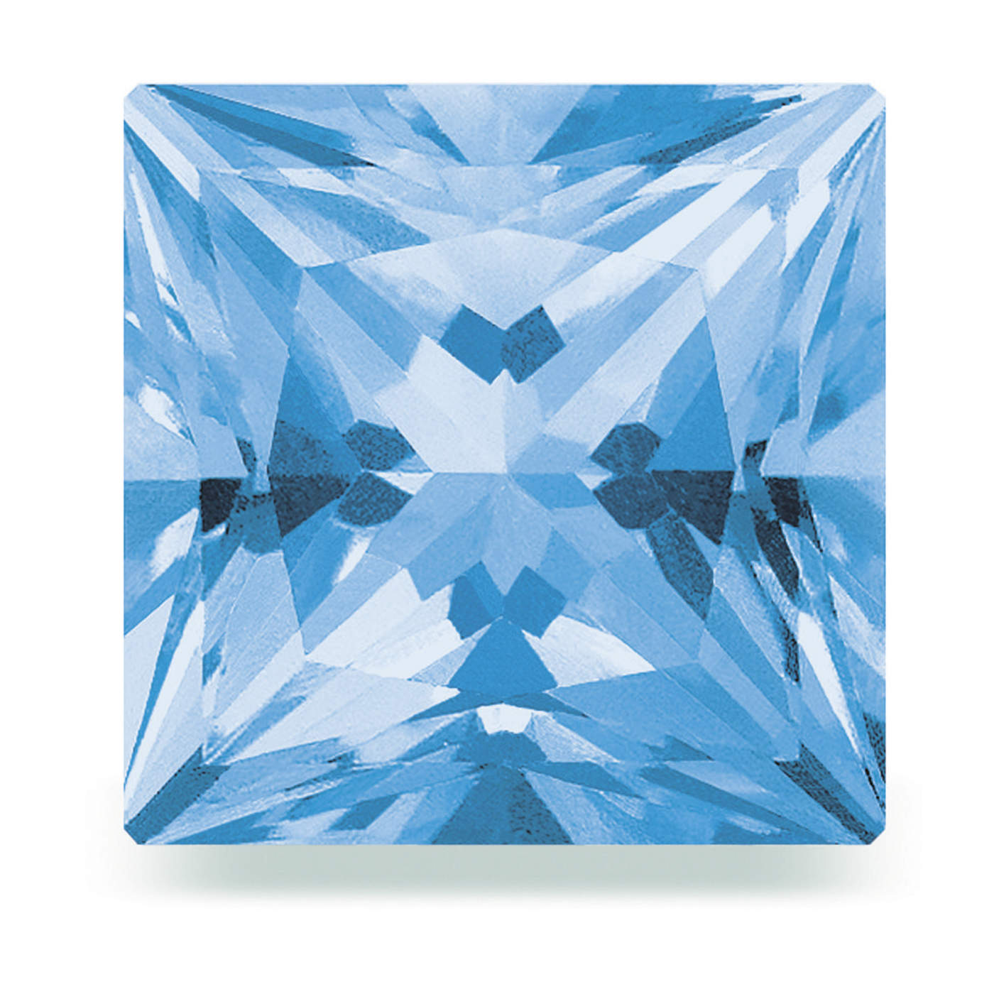Zirkonia, carré, facettiert, swiss blue, 3,5 x 3,5 mm - 1 Stück