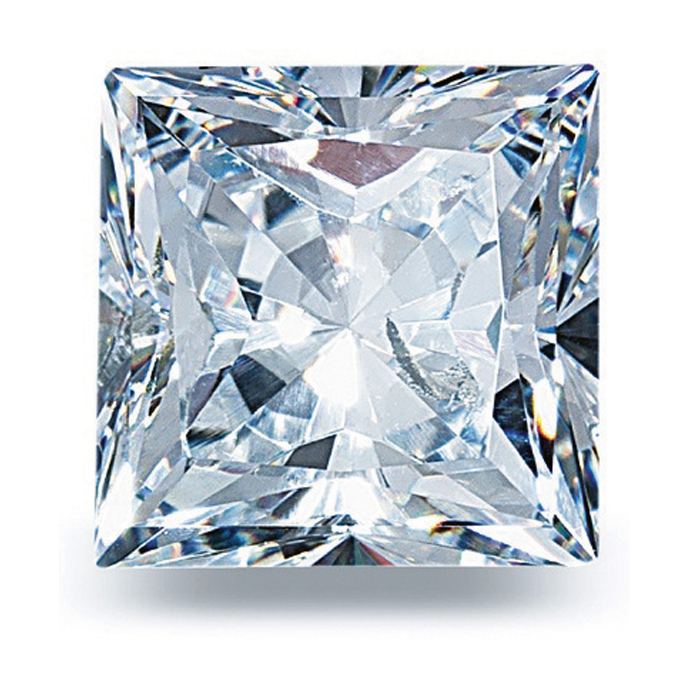 Zirkonia, carré, facettiert, weiß, 3,5 x 3,5 mm - 1 Stück