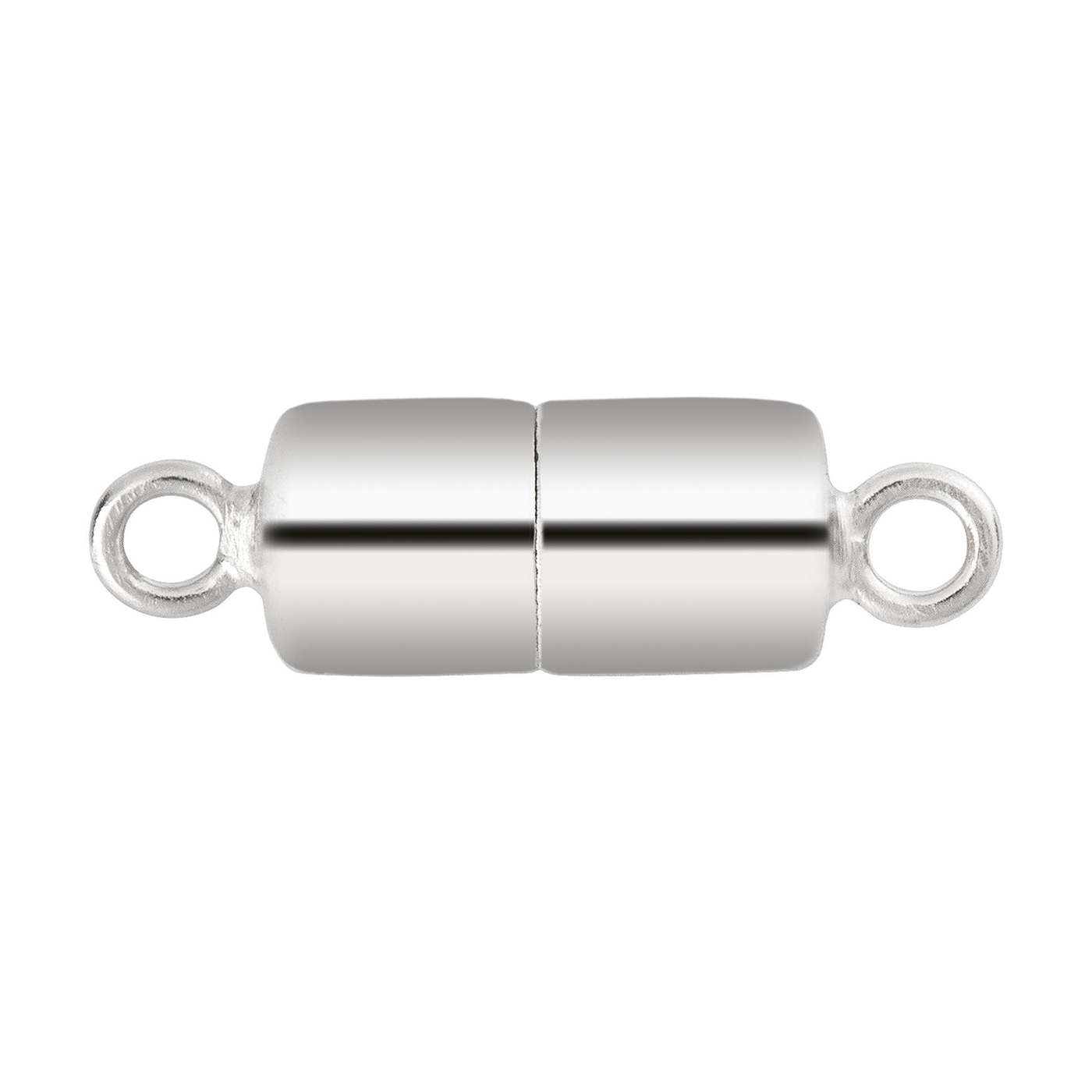 Magnetic Clasp, Cylinder, 925Ag Rhod.-Plated, Polished,ø10mm - 1 piece