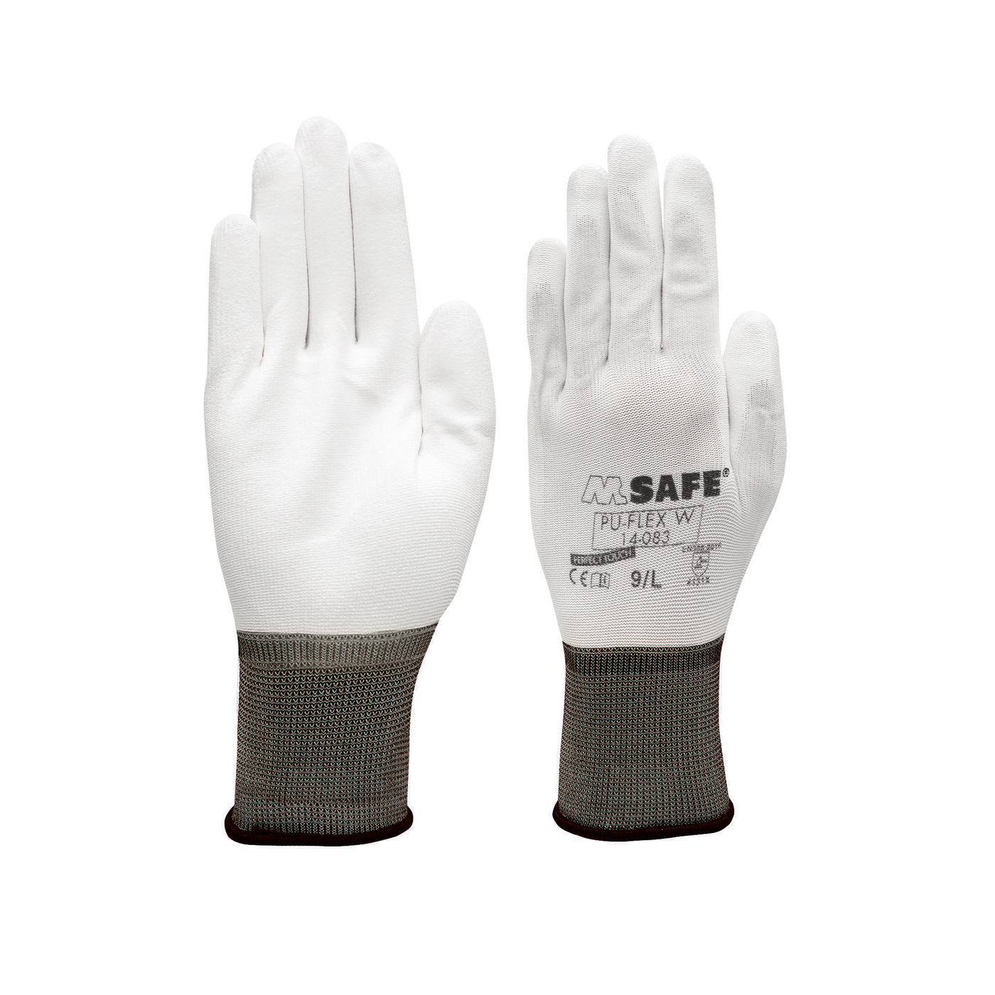 Polishing Gloves, Size XL, White with black Wristband - 1 pair