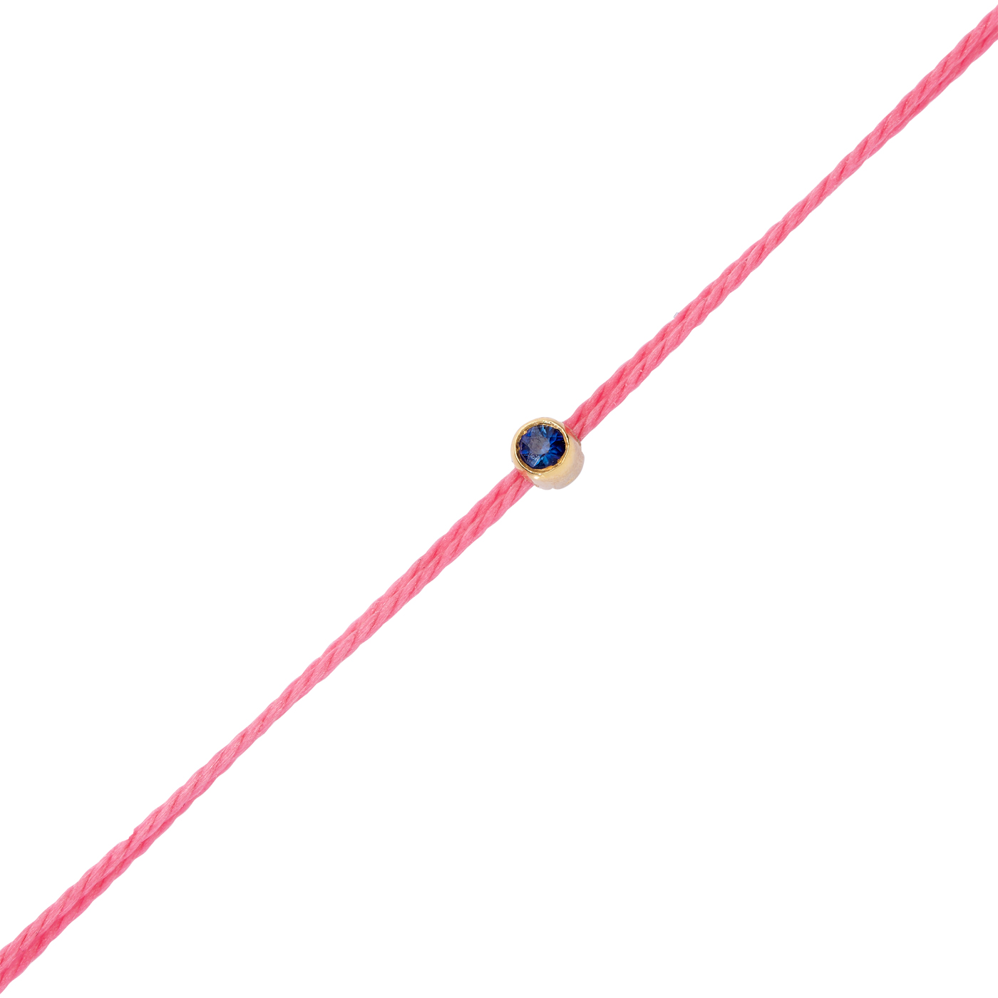 Armband, Seide rosé, 19 cm, Zarge 585G, Safir ø-2,0 mm - 1 Stück