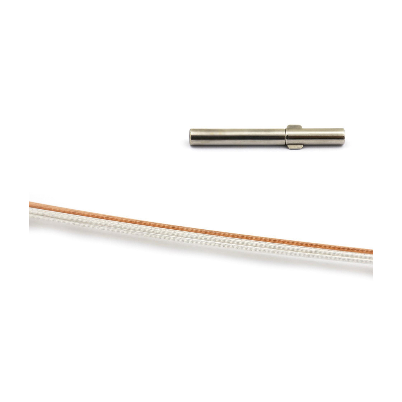 Seilcollier "Plus Cable", ES bicolor, Si/rosé, 5-reihig,42cm - 1 Stück