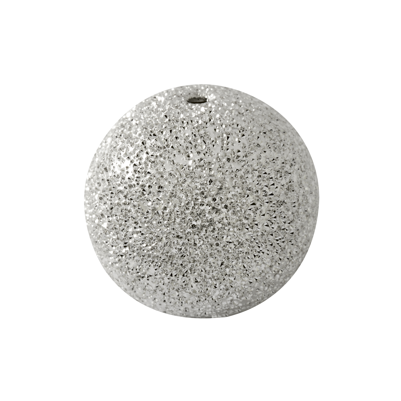 Zwischenteil, 2-Lochkugel, 925 Ag, ø 14 mm, diamantiert - 1 Stück