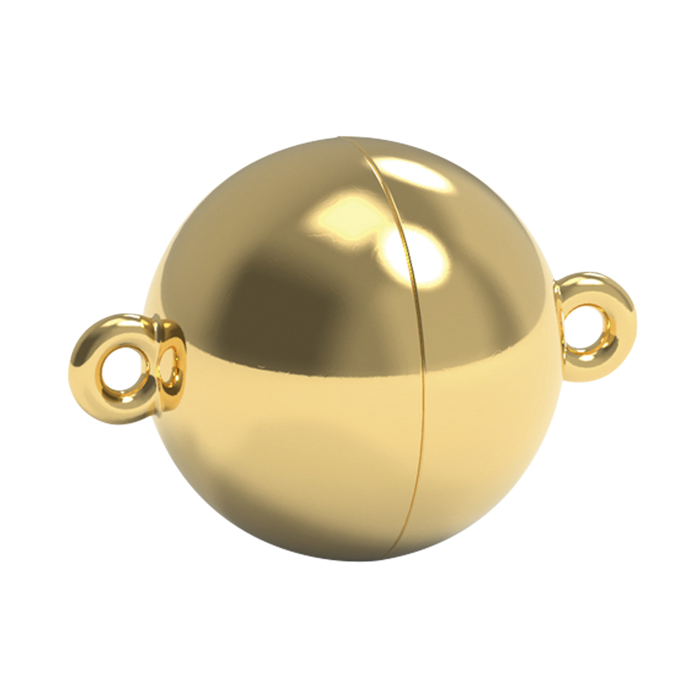 Goldplus Magnetic Clasp, Ball, 585G Polished, ø 14 mm - 1 piece