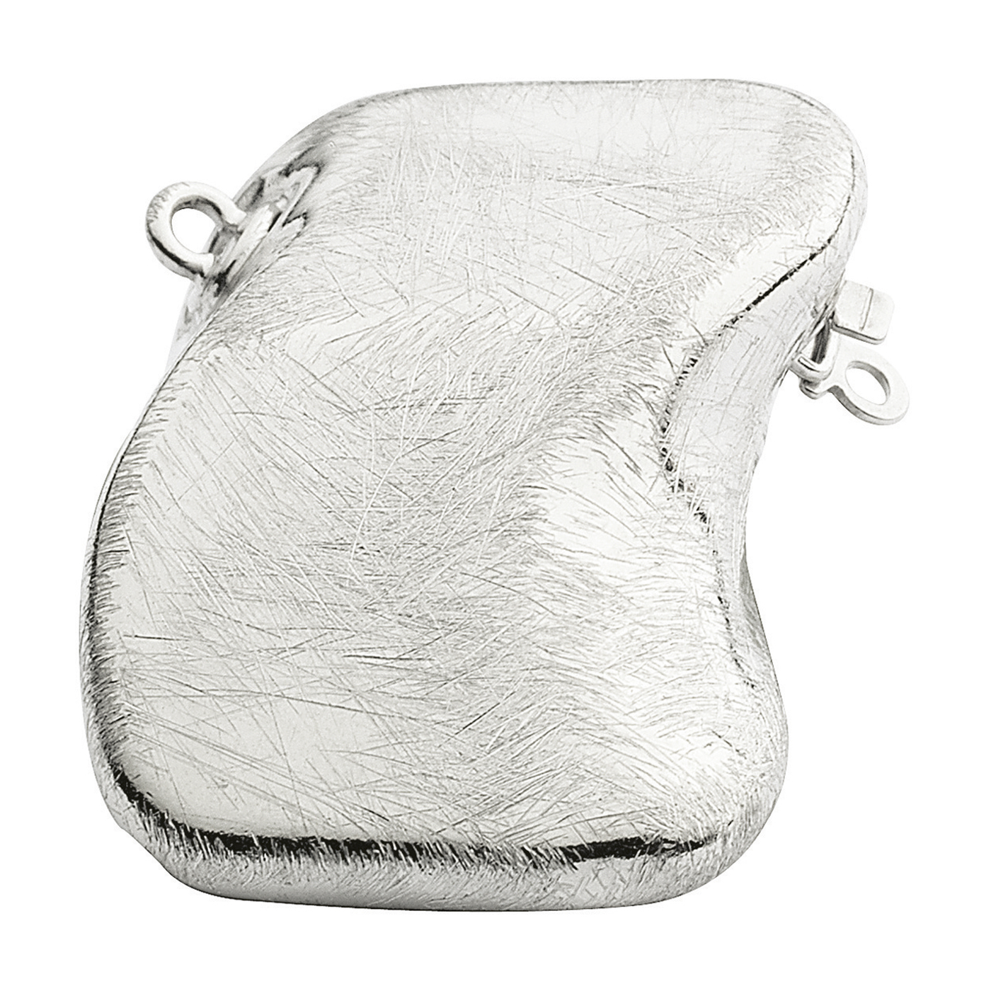 Clasp, Fantasy, 925Ag Rhod.-Plated Ice Matt, 20 x 29 mm - 1 piece