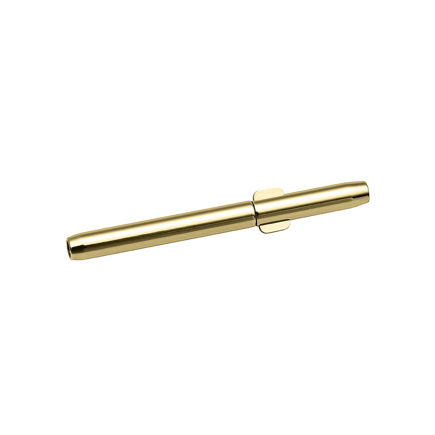 Double Clip Clasp, Stainless Steel Gold-Pl., ø 2.0 x 1.2 mm - 1 piece