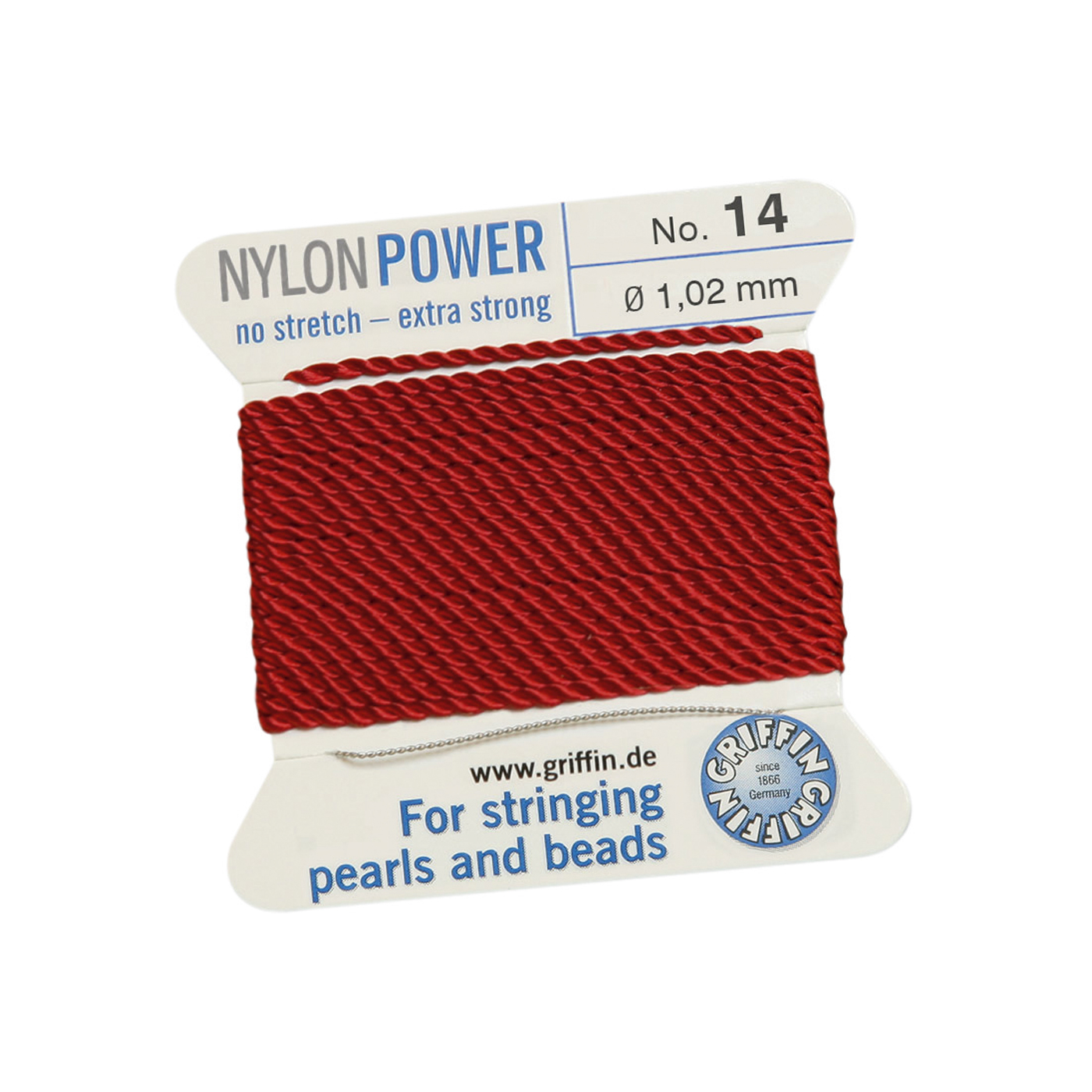 Bead Cord NylonPower, Garnet Red, No. 14 - 2 m