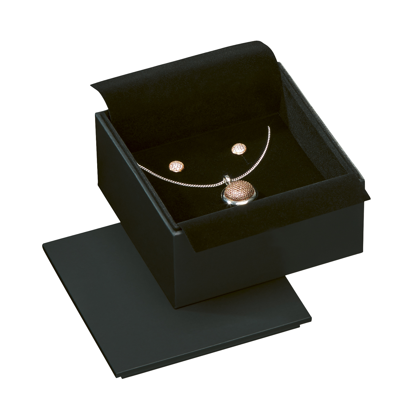 Schmucketui "Pure 341", schwarz, 95 x 95 x 42 mm - 1 Stück