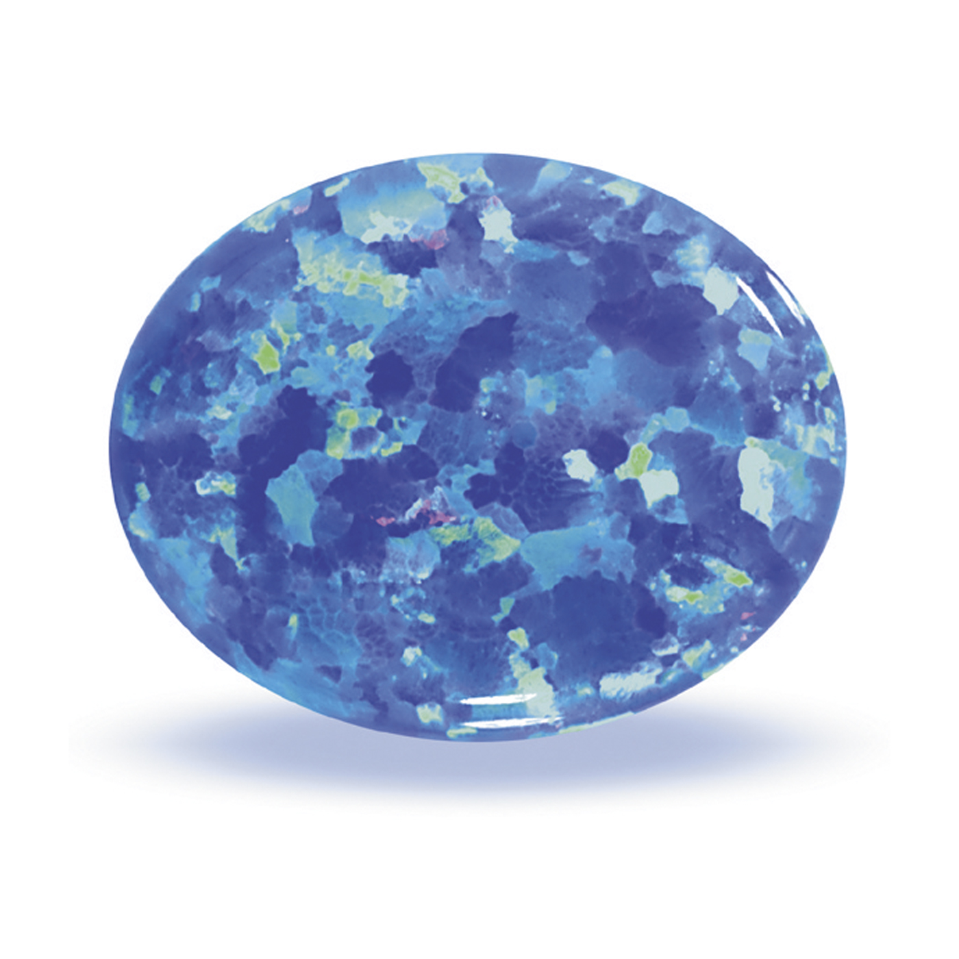 Opal Imitation, Blue, Oval Cabochon, 8.00 x 6.00 mm - 1 piece