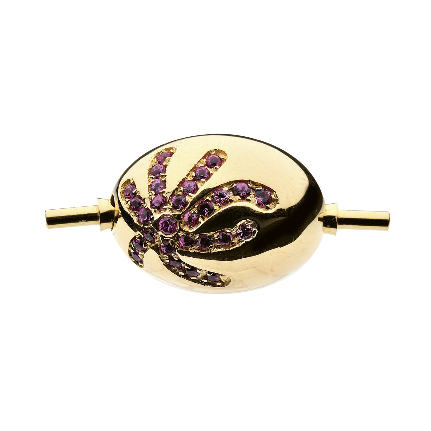 Changeable Clasp, Olive, 750G, 12 x 18 mm, with Sapphires - 1 piece