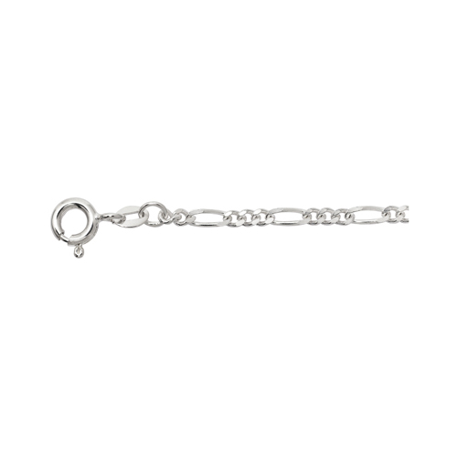 Figaro Curb Chain Diamond-Coated, 925Ag, 1.40 mm, 50 cm - 1 piece