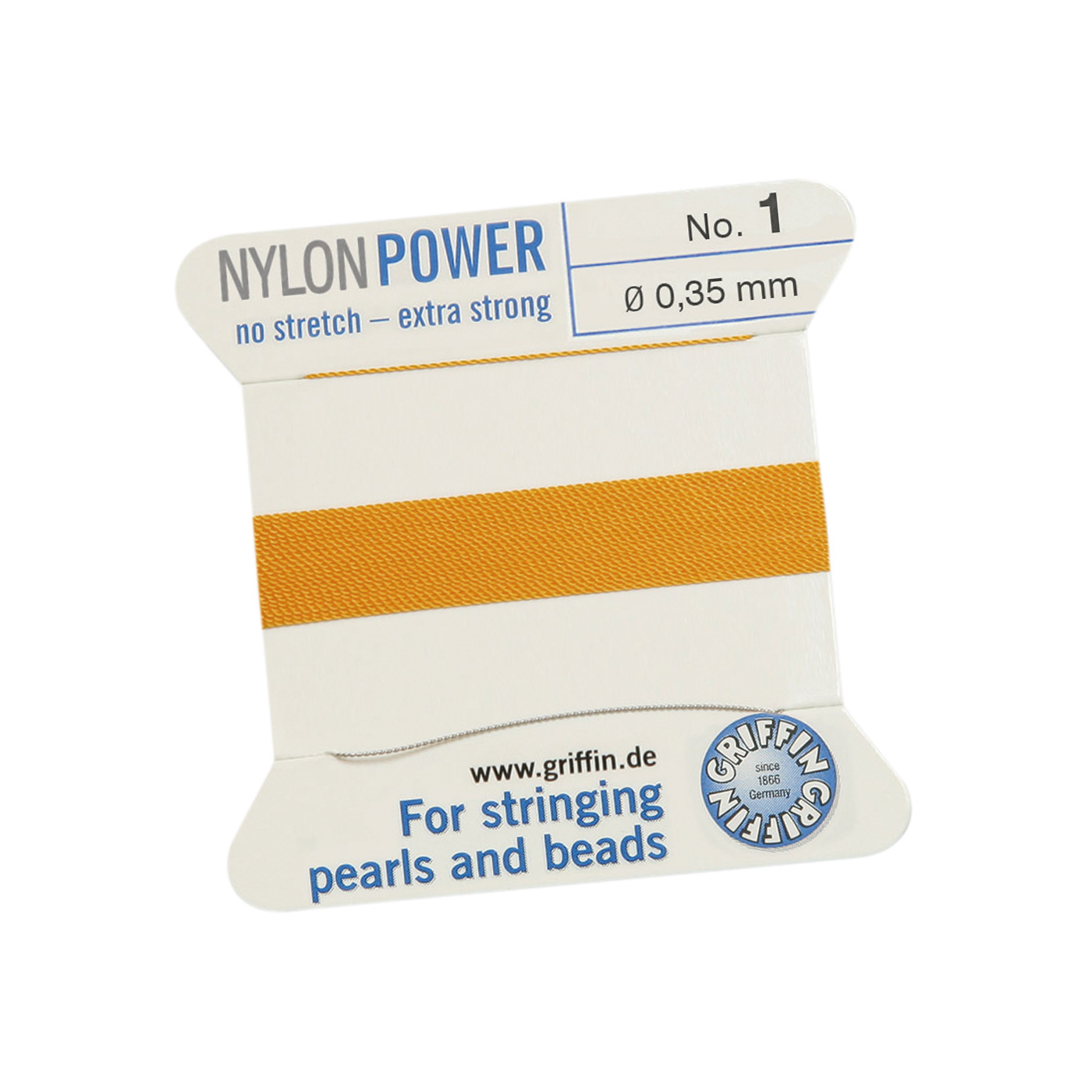 Bead Cord NylonPower, Dark Yellow, No. 1 - 2 m