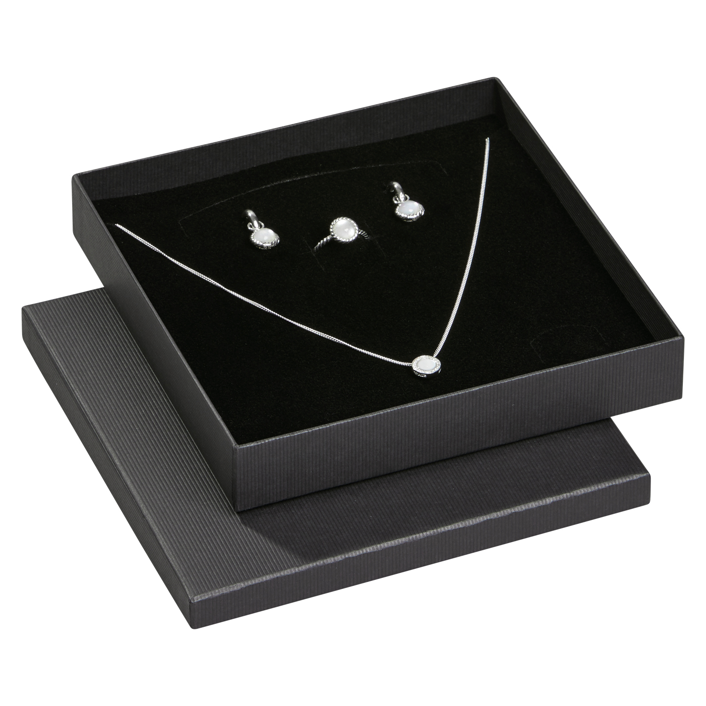 Schmucketui "Classics", schwarz, 165 x 165 x 27 mm - 1 Stück Schmucketui "Classics", schwarz, 165 x 165 x 27 mm - 1 Stück