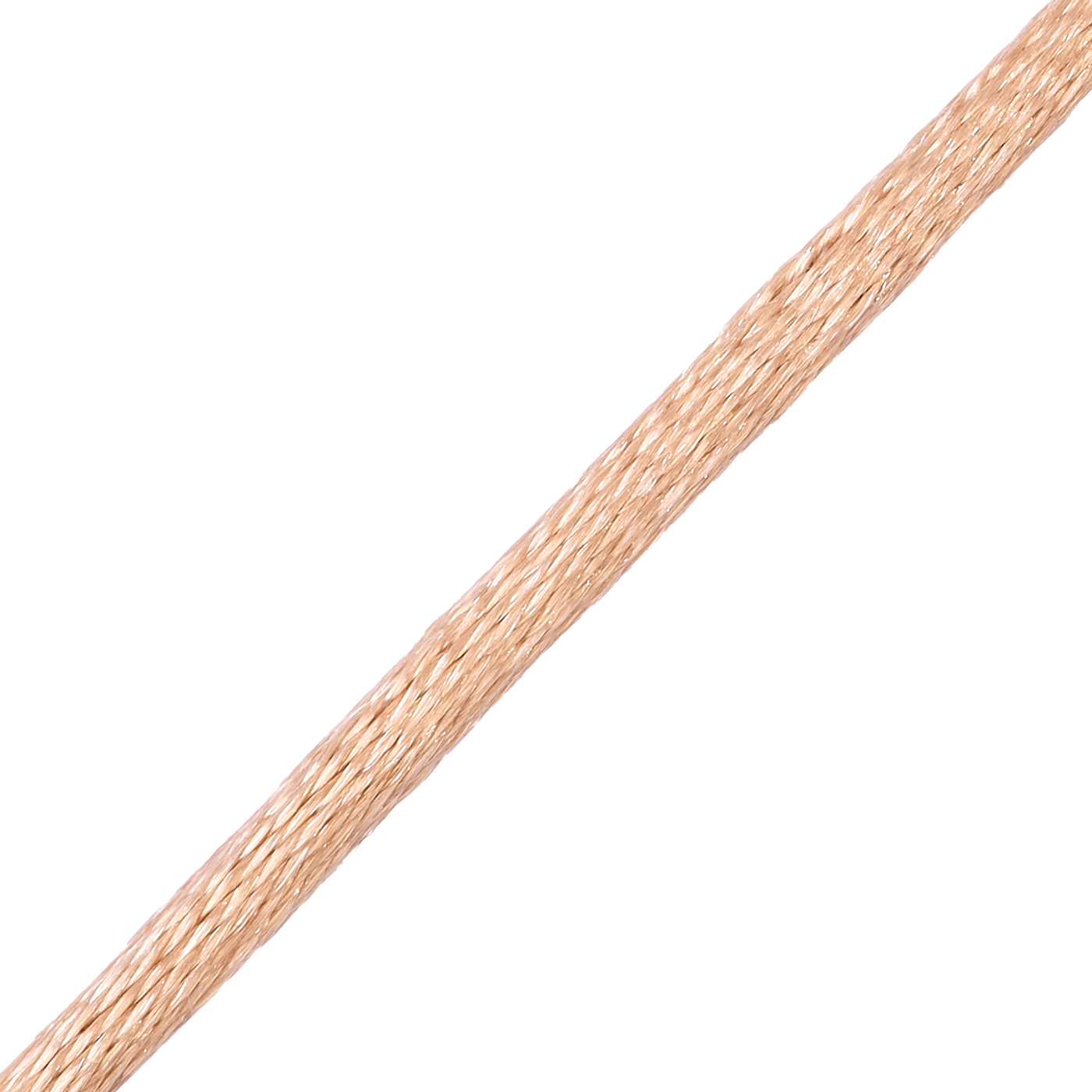 Satinband, 42 cm, ø 2 mm, gold, mit Karabiner 925 Ag verg. - 42 cm
